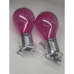 Portable Pink Hanging Solar Lights Outdoor LED Bulb For Home Garden Camping